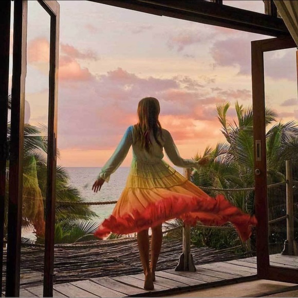 Bohemian Rainbow Tiered Maxi Dress - Picture 4 of 5